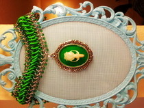 Chainmaille Choker With Mouse Skull Cameo
