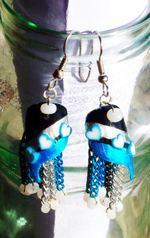 Black And Blue Nailart Earrings!