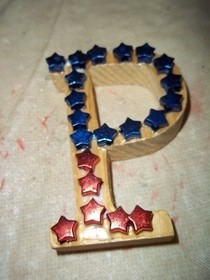 Star Studded Wooden Letter