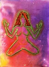 Meditating Lady In Space Canvas