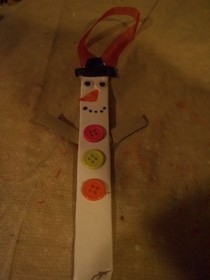 Popsicle Stick Snowman Ornament