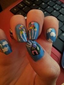 'Up' Themed Nail Art