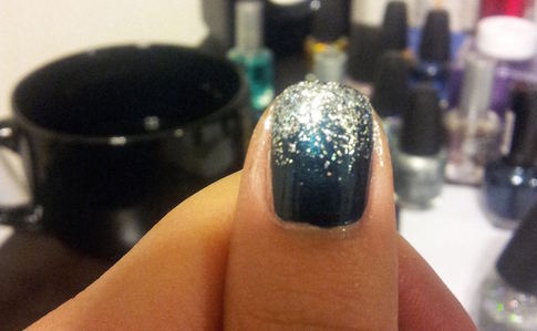 Glittery Tip Nails
