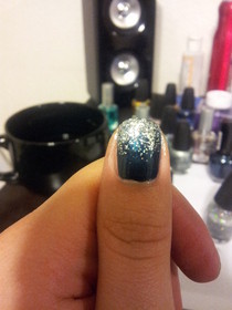 Glittery Tip Nails