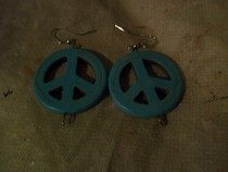 Turquoise Peace Sign Earrings