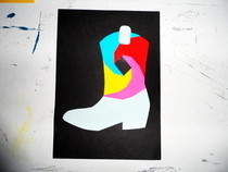 Iris Folding 'Cowboy Boot' Paper Art
