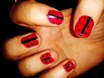  Red Ladybug Nail Art