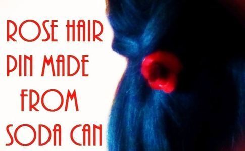 Rose Hair Pin Made From Soda Can