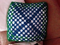 Green Shades Crochet Pillow 2