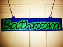 Hama Bead Bathroom Sign