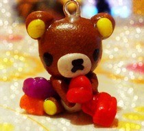 Rilakkuma Playing With Polymer Clay Charm