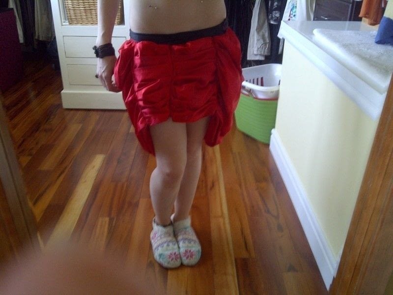 Burlesque Ruffle Skirt Made From Mens Gym Shorts · A