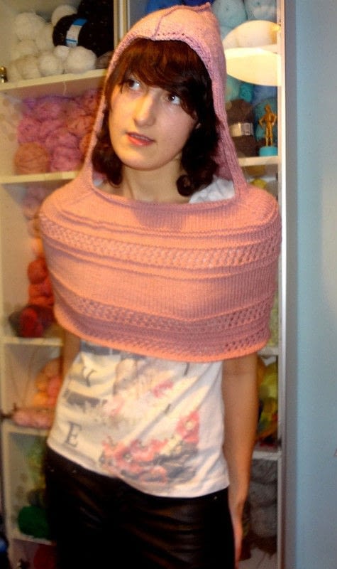 hair show crochet Knitted Craft, · and Cape Yarn A Hooded · Capelet Crochet,