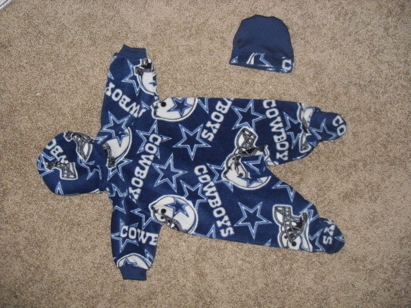 Dallas Cowboys Footie Pajamas · A Baby Onesie · Sewing on Cut Out