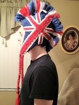 Feeling a bit rebellious? .  Make a mohawk hat by needleworking, sewing, yarncrafting, and crocheting with yarn. Inspired by british, costumes & cosplay, and kawaii. Creation posted by Shirls. Difficulty: 4/5. Cost: Absolutley free.