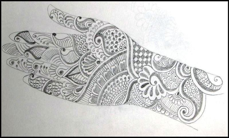 henna design drawing