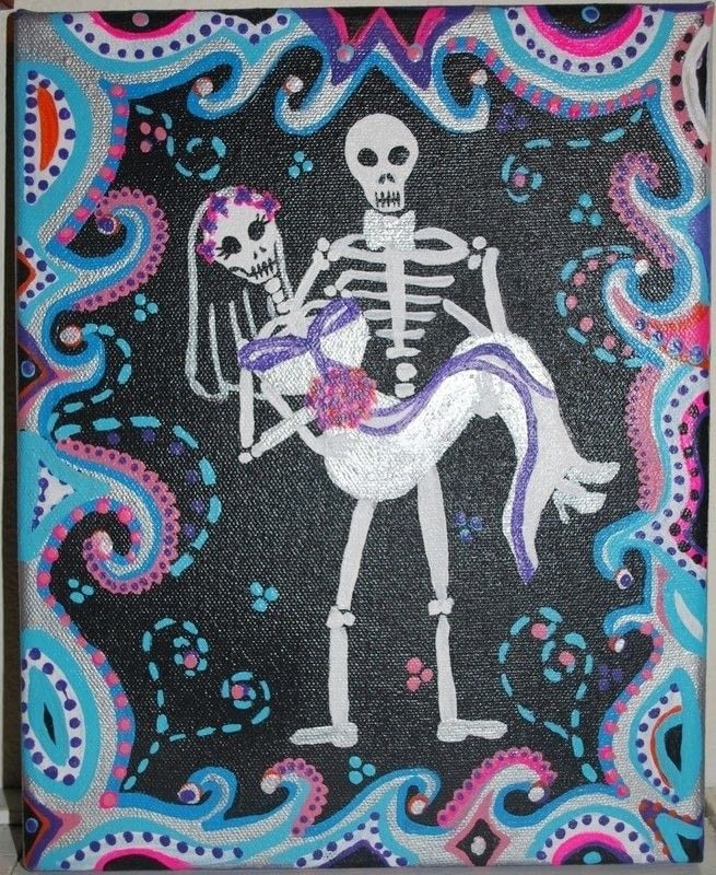 Day Of The Dead Wedding 2 A Drawing Or Painting Art Day Of The Dead Wedding 2