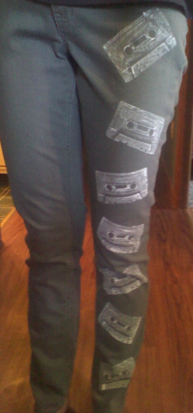 Cassette Jeans · A Pair Of Painted Jeans · Art, Decorating, and