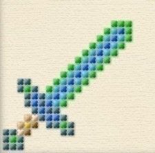 Perler Bead Minecraft Diamond And Diamond Sword · A 