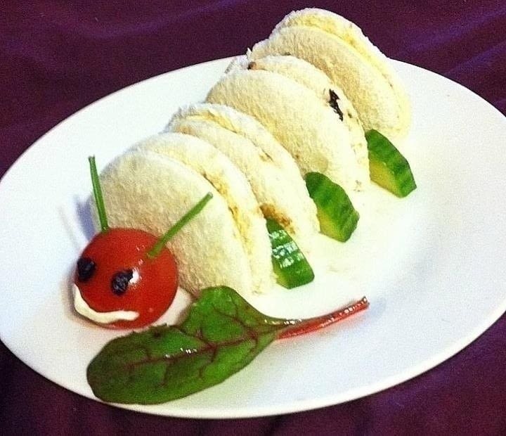 Kids Caterpillar Sandwich · How To Cook A Sandwich · Food Decoration on
