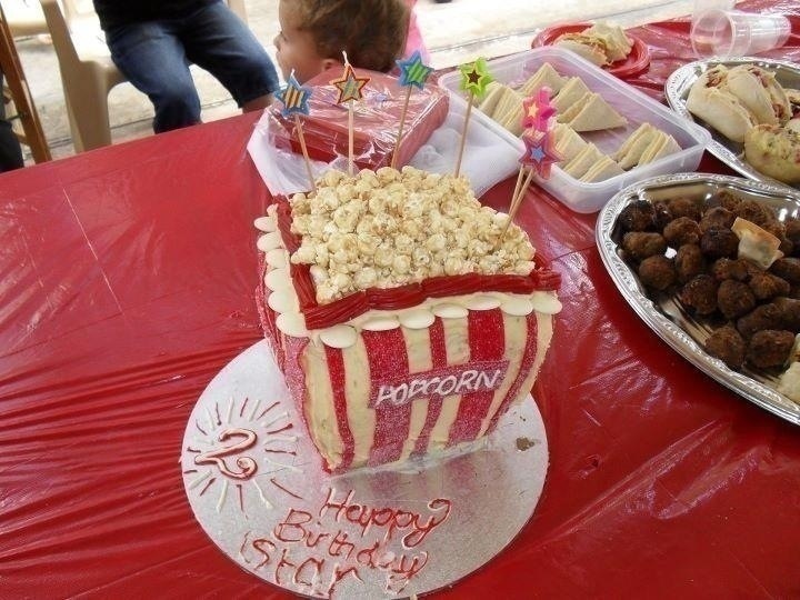 Popcorn Box Cake · A Food Shaped Cake · Baking, Food Decoration, and
