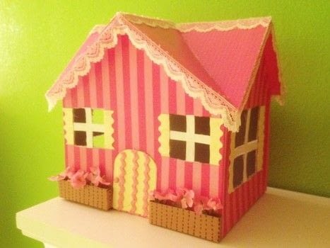 Mini Cuteness! .  Free tutorial with pictures on how to make a dolls house in under 60 minutes by papercrafting with cardboard, paper, and glue. Inspired by vintage & retro and kawaii. How To posted by LollyLabbit. Difficulty: 3/5. Cost: No cost. Steps: 9