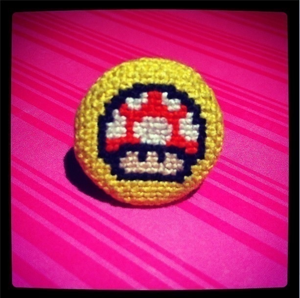 Geeky Cross Stitch Rings · How To Make A Fabric Ring · Jewelry Making