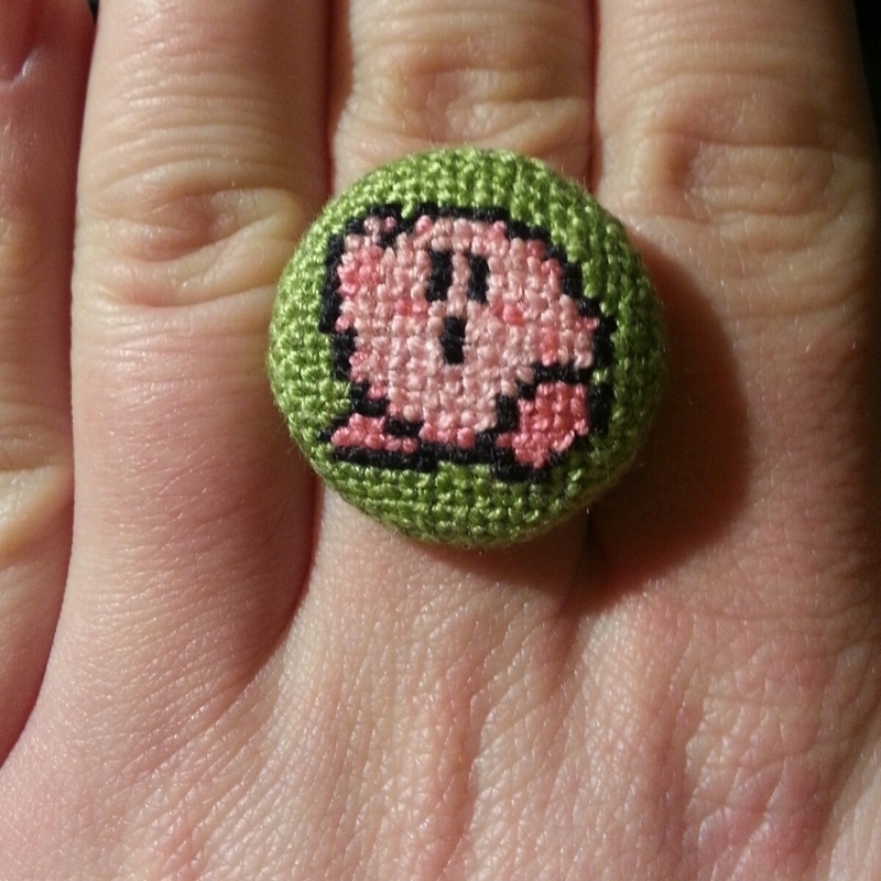 Geeky Cross Stitch Rings · How To Make A Fabric Ring · Jewelry Making