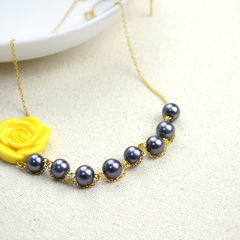 Cute Handmade Jewelry Pearl Necklaces With An Adorable Acrylic Flower
