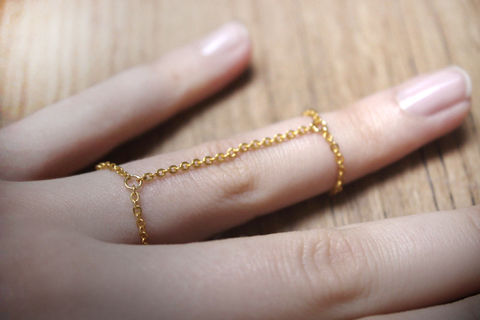 Love to DIY jewellery? This double chain ring tutorial is exact for you when you wonder how to DIY ring with a special and cool look. 2 steps help you finish it off!  .  Free tutorial with pictures on how to make a chain ring in under 30 minutes by jewelrymaking and chainmailing with jump rings, round nose pliers, and flat nose pliers. Inspired by gifts, kawaii, and clothes & accessories. How To posted by .  in the Jewelry section Difficulty: Easy. Cost: No cost. Steps: 3