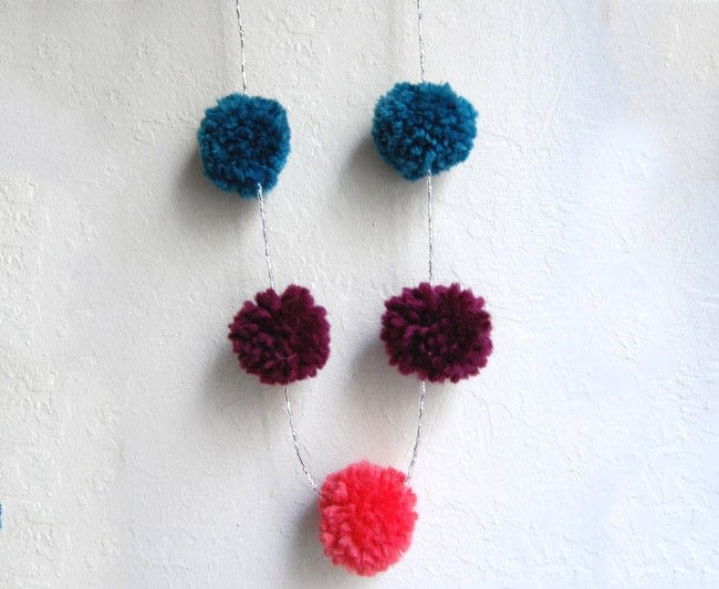 Diy Pompom Necklace · How To Make A Pom Pom Necklace · Jewelry on Cut Out + Keep