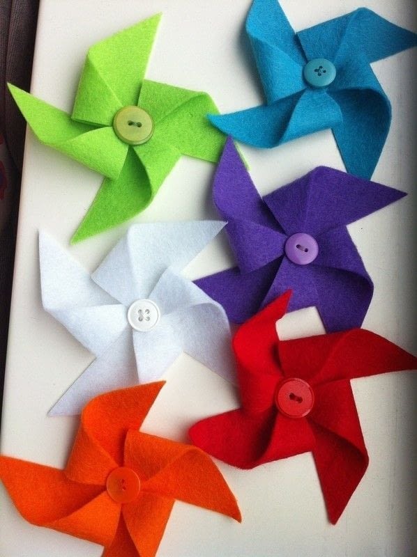 Colourful Pinwheels · A Pinwheel · Sewing and Felting on Cut Out + Keep
