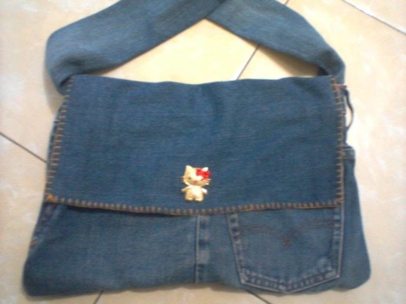 Denim Bag From Old Jeans · A Denim Bag · Hand Sewing on Cut Out + Keep