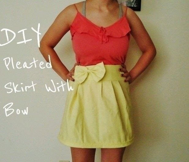 Diy Pleated Skirt With Bow · How To Sew A Pleated Skirt · Sewing on Cut