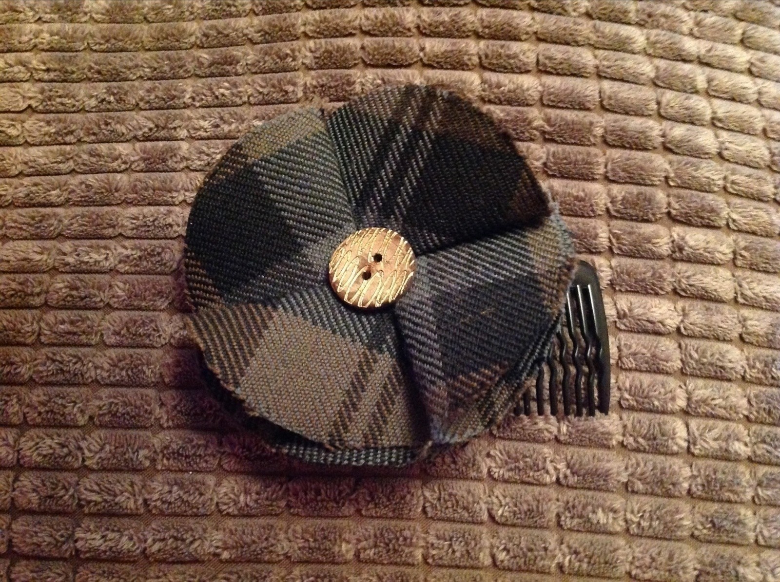 Tartan Flower · A Flower Hair Clip · Sewing on Cut Out + Keep