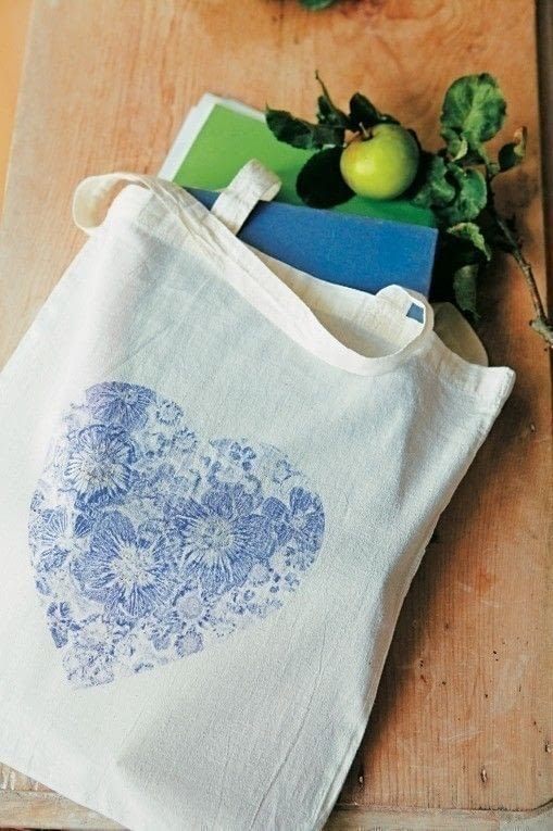 Love Heart Tote Bag · Extract from Simple Printmaking by Elizabeth