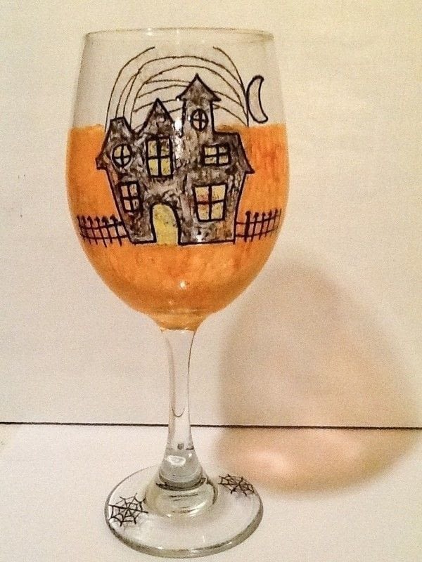 Halloween Painted Wine Glasses · A Glass · Decorating on Cut Out + Keep