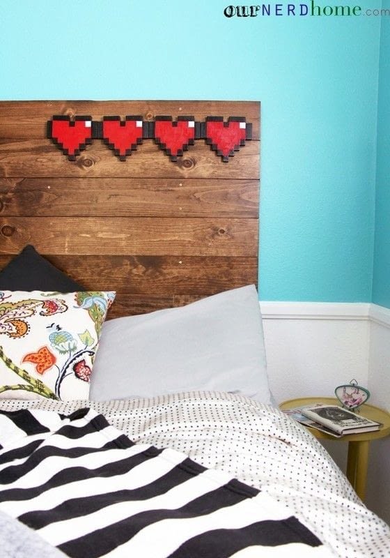 Legend Of Zelda 8 Bit Heart Headboard · How To Make A Bed Headboard · Home + DIY on Cut Out + Keep