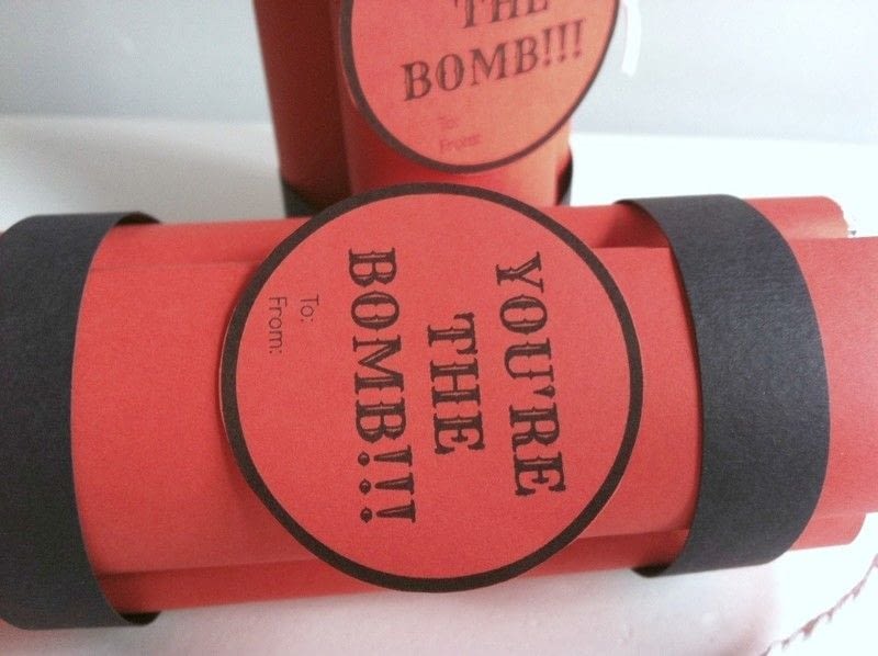 Valentines Day Gift Idea : quot;Youre The Bombquot; Snacks · How To Make A Paper Box · Home + DIY on 