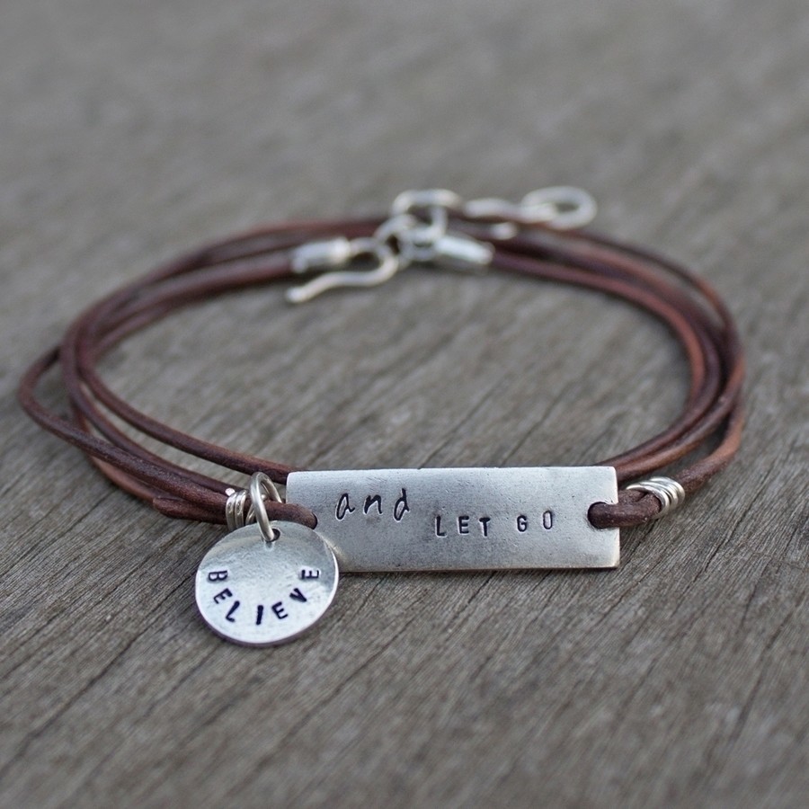 Hand Crafted Mothers Bracelet, Hand Stamped Leather Wrap Bracelet by Gifts  from the Ranch | CustomMade.com