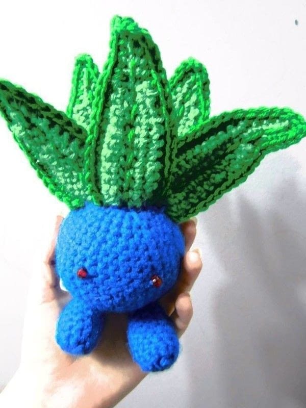 with how to crochet jewelry beads · Oddish · Yarncraft on A Amigurumi Plushie Cut Vegetable