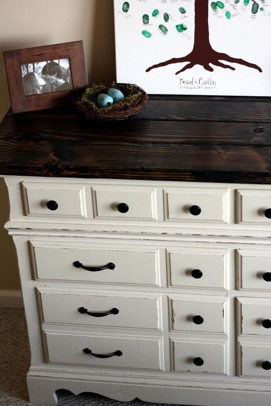 Diy Dresser With Rustic Wooden Top How To Make A Dressing Table Diy Dresser With Rustic Wooden Top 1 2