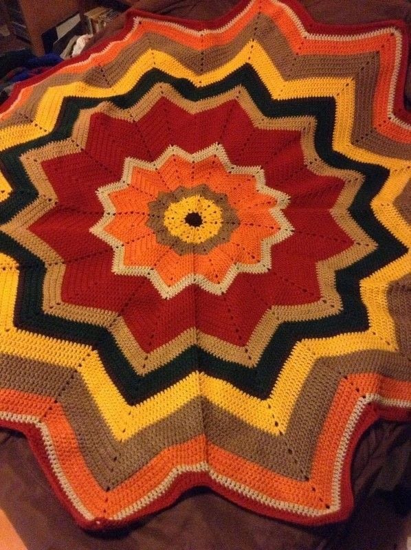 round how crochet blanket Blanket Star · Knit Round Crochet A Afghan Ripple