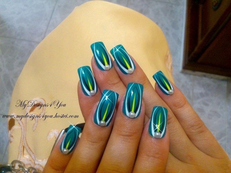 Abstract Turquoise Nail Art · How To Paint A Nail Painting Abstract Turquoise Nail Art - Abstract Turquoise Nail Art · How To Paint A Nail Painting