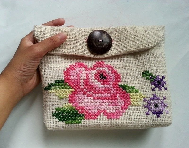 Cross Stitch Purse · How To Make A Stitched Pouch · Needlework on Cut