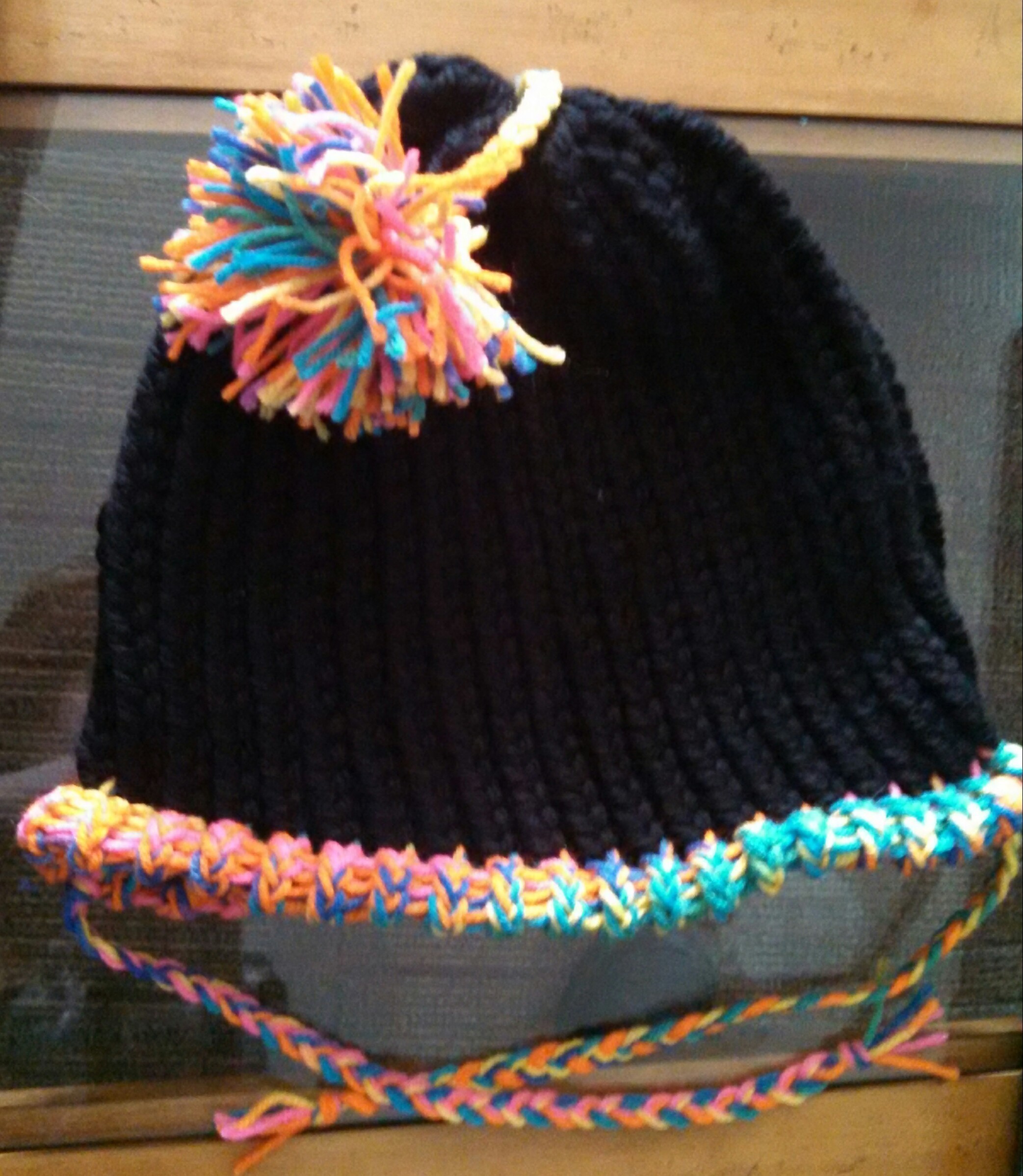 Rainbow Brim And Pom Pom Hat · A Pom Pom Beanie · Yarncraft on Cut Out