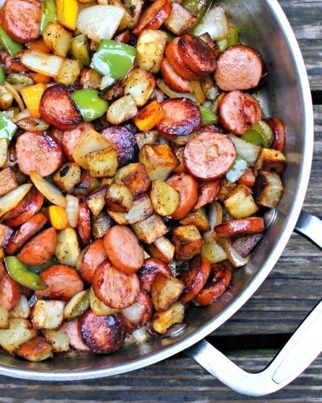 Kielbasa, Pepper, Onion And Potato Hash · How To Cook A ...