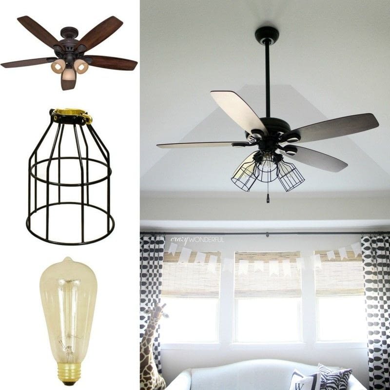 Diy Cage Light Ceiling Fan A Hanging Home On Cut 1