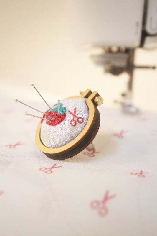 Mini Embroidery Hoop Pin Cushion Ring · How To Make A Ring Pin Cushions