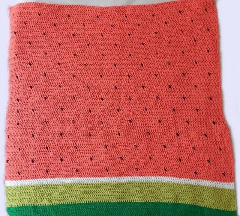 crochet to 1/2 how double Watermelon How Crochet Crochet Blanket · To Double